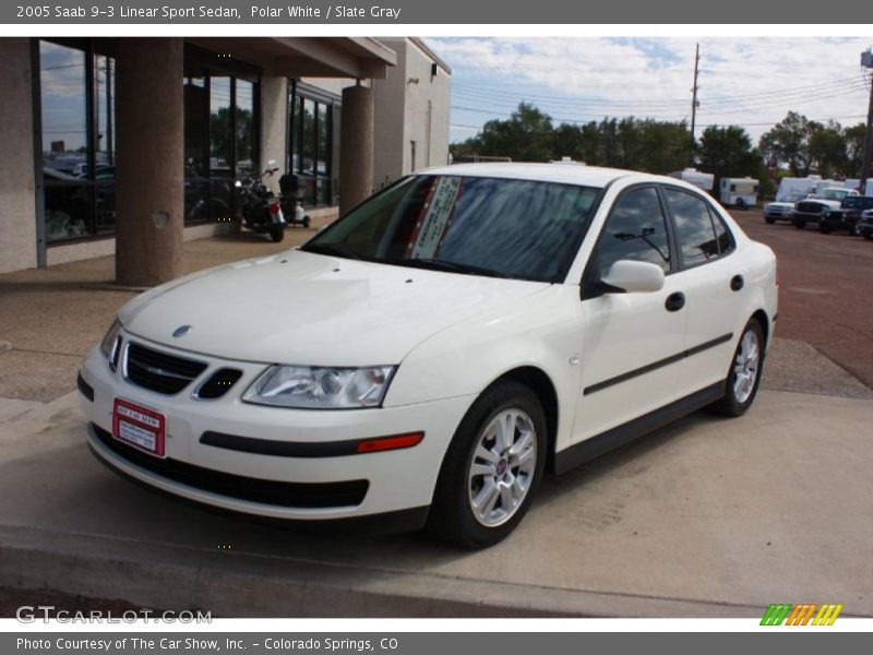 Polar White / Slate Gray 2005 Saab 9-3 Linear Sport Sedan