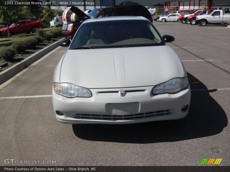 White / Neutral Beige 2003 Chevrolet Monte Carlo SS