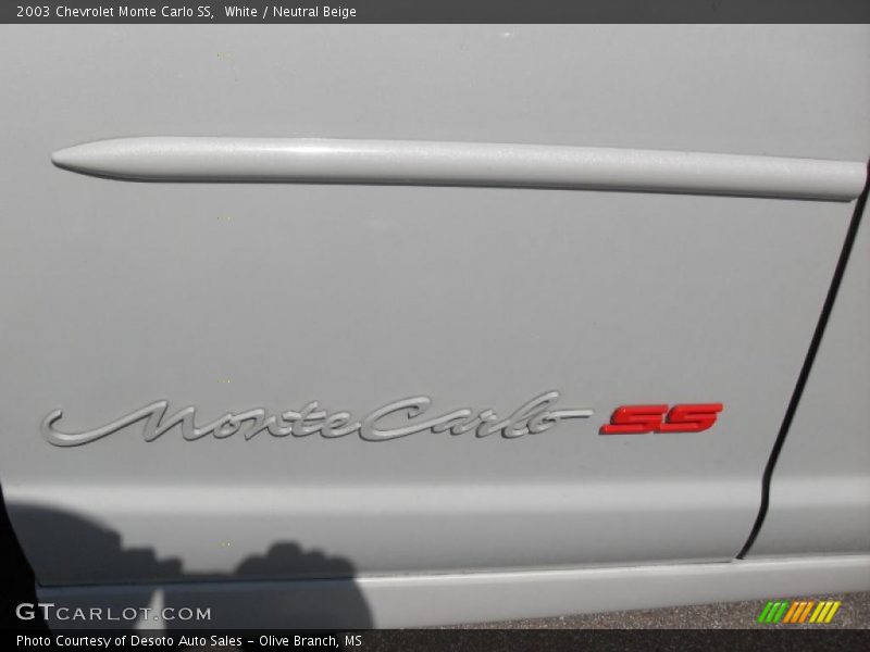 White / Neutral Beige 2003 Chevrolet Monte Carlo SS