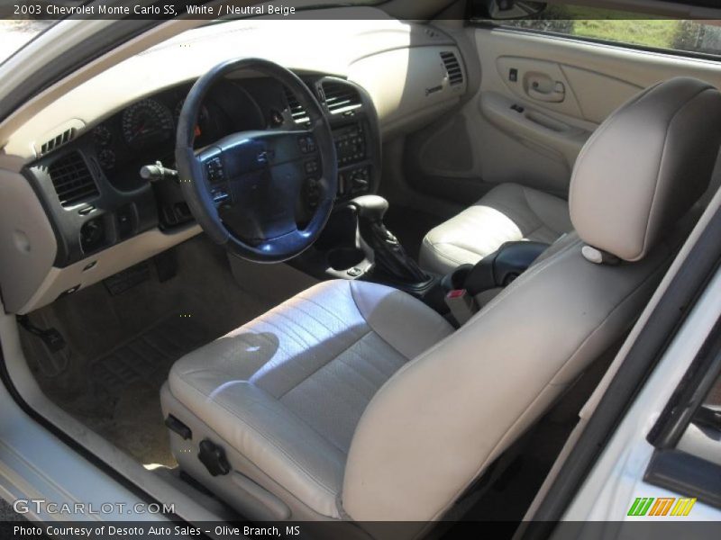 White / Neutral Beige 2003 Chevrolet Monte Carlo SS