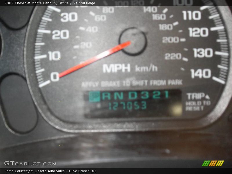 White / Neutral Beige 2003 Chevrolet Monte Carlo SS