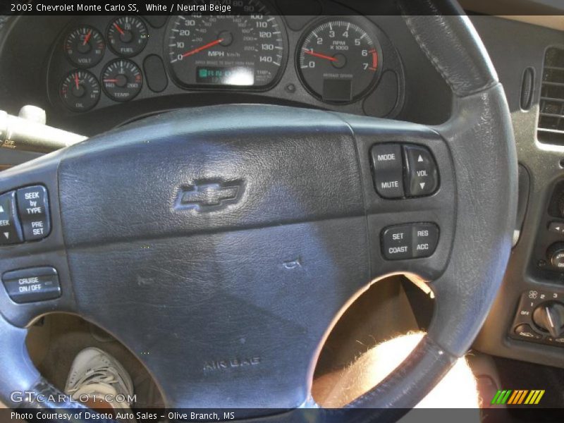 White / Neutral Beige 2003 Chevrolet Monte Carlo SS