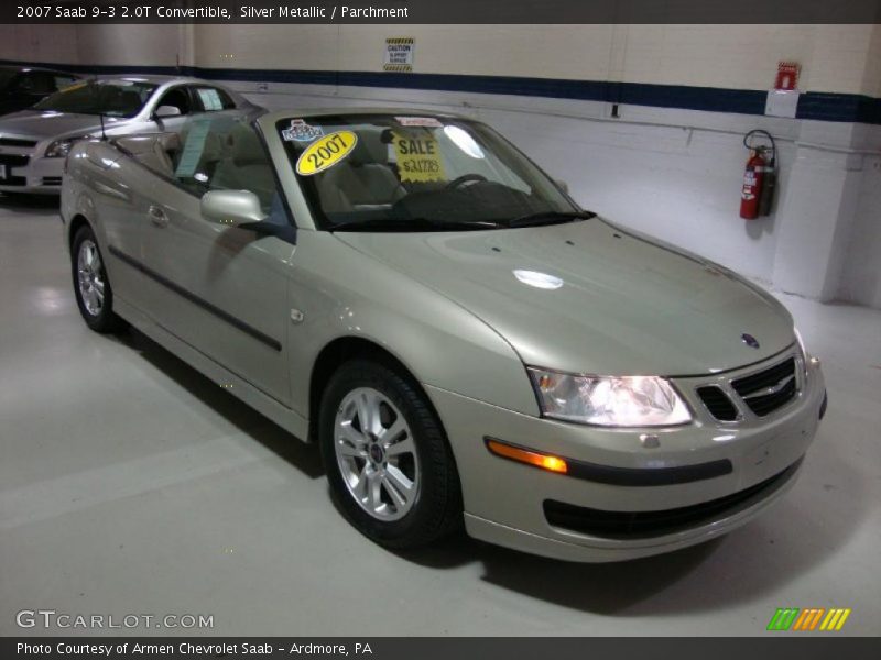 Silver Metallic / Parchment 2007 Saab 9-3 2.0T Convertible