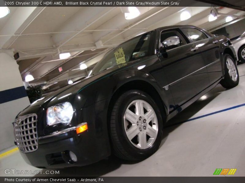 Brilliant Black Crystal Pearl / Dark Slate Gray/Medium Slate Gray 2005 Chrysler 300 C HEMI AWD