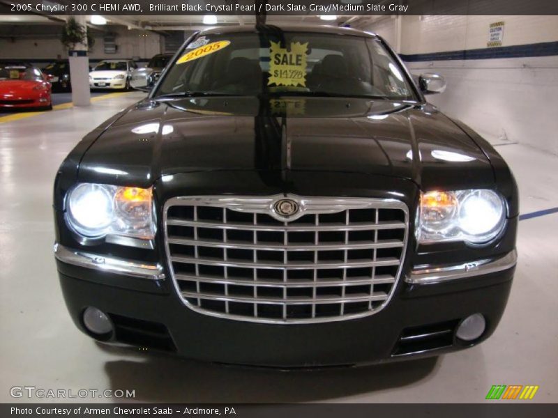 Brilliant Black Crystal Pearl / Dark Slate Gray/Medium Slate Gray 2005 Chrysler 300 C HEMI AWD