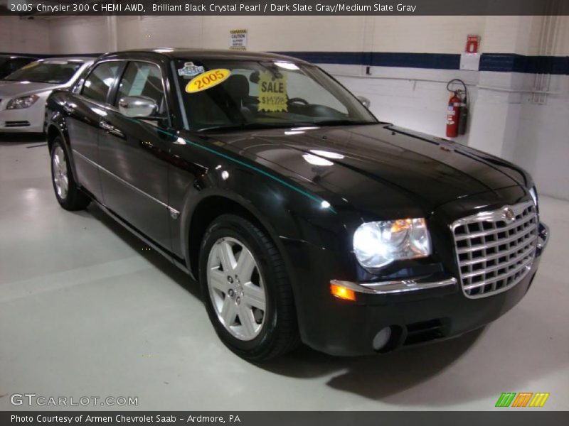 Brilliant Black Crystal Pearl / Dark Slate Gray/Medium Slate Gray 2005 Chrysler 300 C HEMI AWD