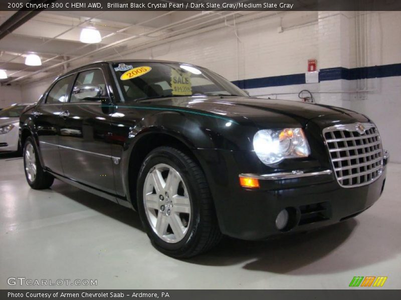 Brilliant Black Crystal Pearl / Dark Slate Gray/Medium Slate Gray 2005 Chrysler 300 C HEMI AWD
