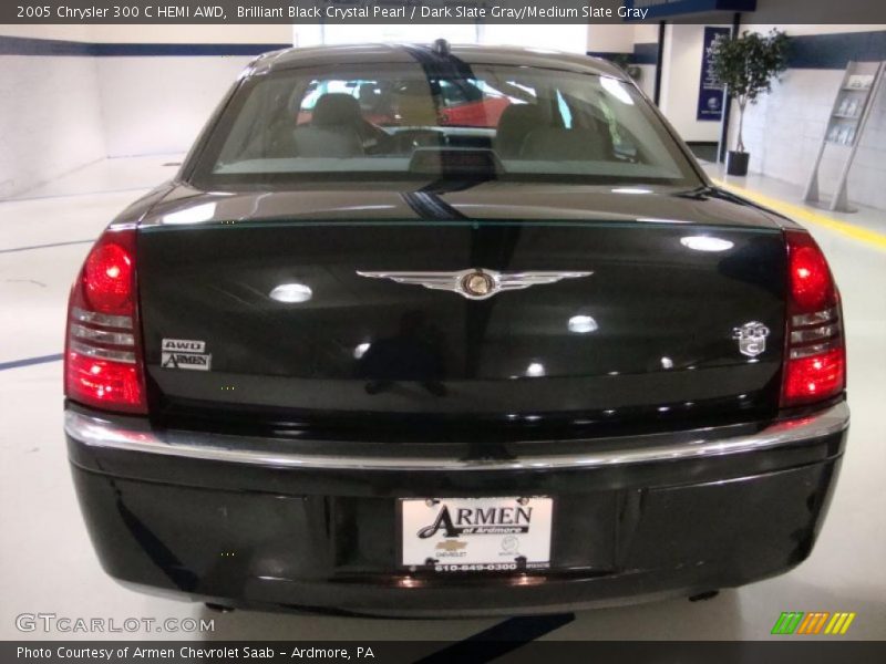 Brilliant Black Crystal Pearl / Dark Slate Gray/Medium Slate Gray 2005 Chrysler 300 C HEMI AWD