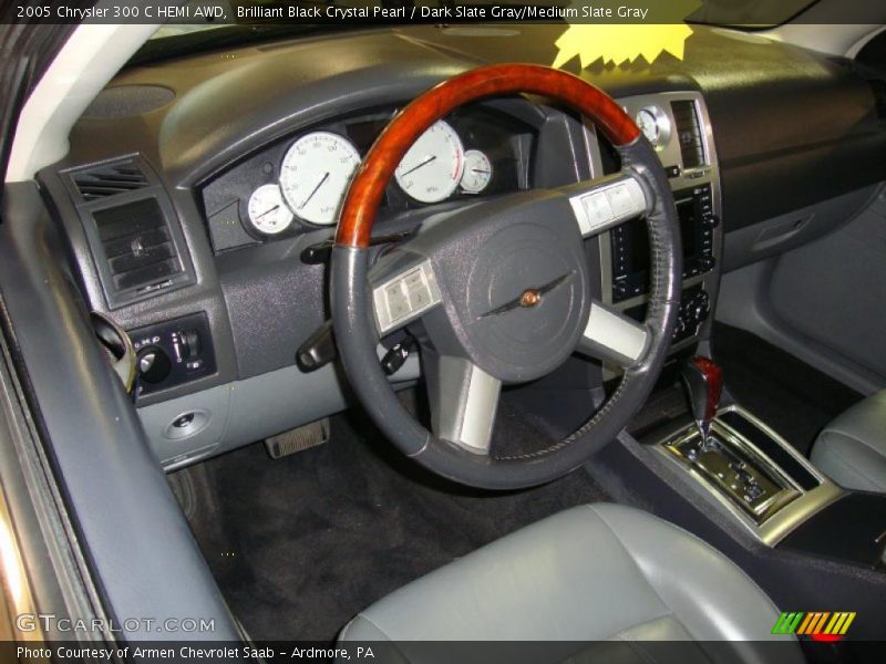 Brilliant Black Crystal Pearl / Dark Slate Gray/Medium Slate Gray 2005 Chrysler 300 C HEMI AWD