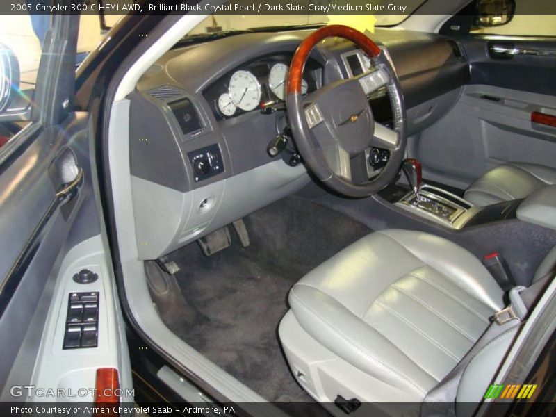 Brilliant Black Crystal Pearl / Dark Slate Gray/Medium Slate Gray 2005 Chrysler 300 C HEMI AWD