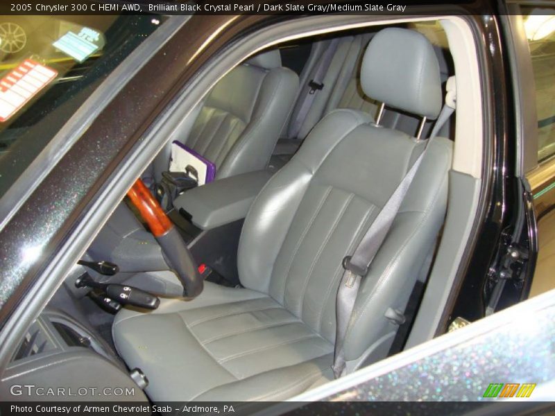 Brilliant Black Crystal Pearl / Dark Slate Gray/Medium Slate Gray 2005 Chrysler 300 C HEMI AWD