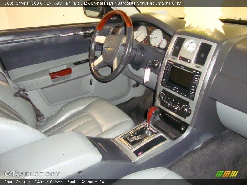 Brilliant Black Crystal Pearl / Dark Slate Gray/Medium Slate Gray 2005 Chrysler 300 C HEMI AWD