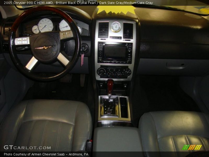 Brilliant Black Crystal Pearl / Dark Slate Gray/Medium Slate Gray 2005 Chrysler 300 C HEMI AWD