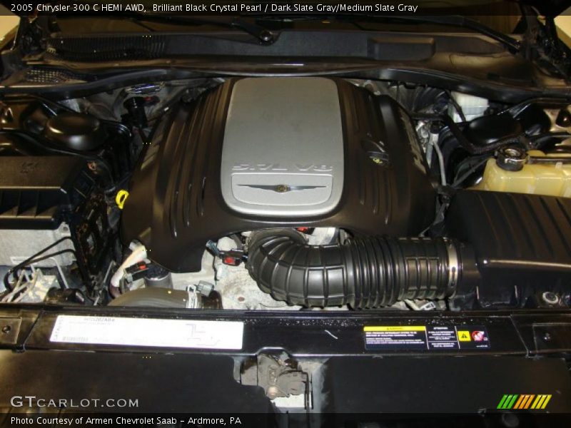 Brilliant Black Crystal Pearl / Dark Slate Gray/Medium Slate Gray 2005 Chrysler 300 C HEMI AWD