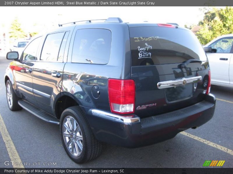 Steel Blue Metallic / Dark Slate Gray/Light Slate Gray 2007 Chrysler Aspen Limited HEMI