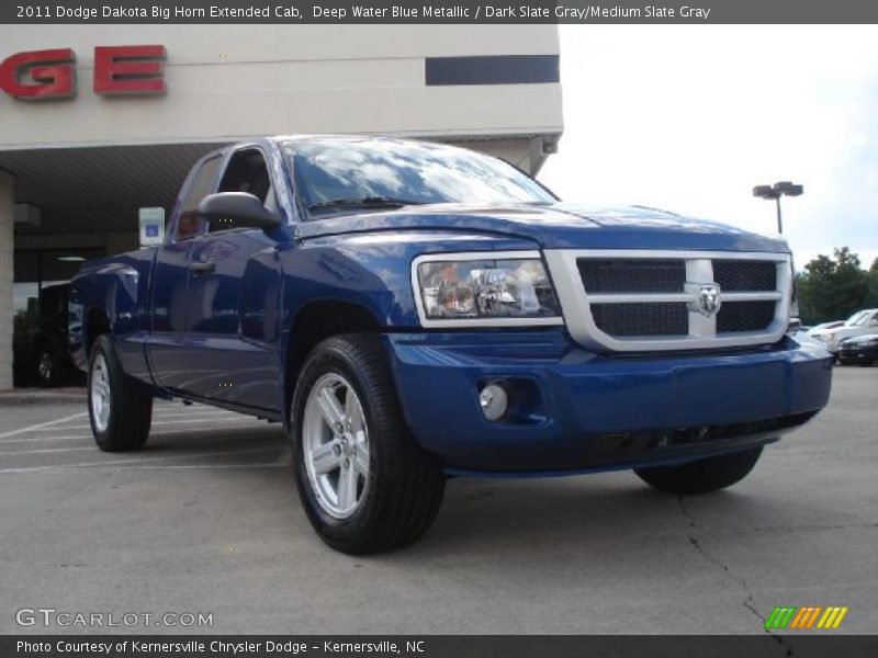 Deep Water Blue Metallic / Dark Slate Gray/Medium Slate Gray 2011 Dodge Dakota Big Horn Extended Cab