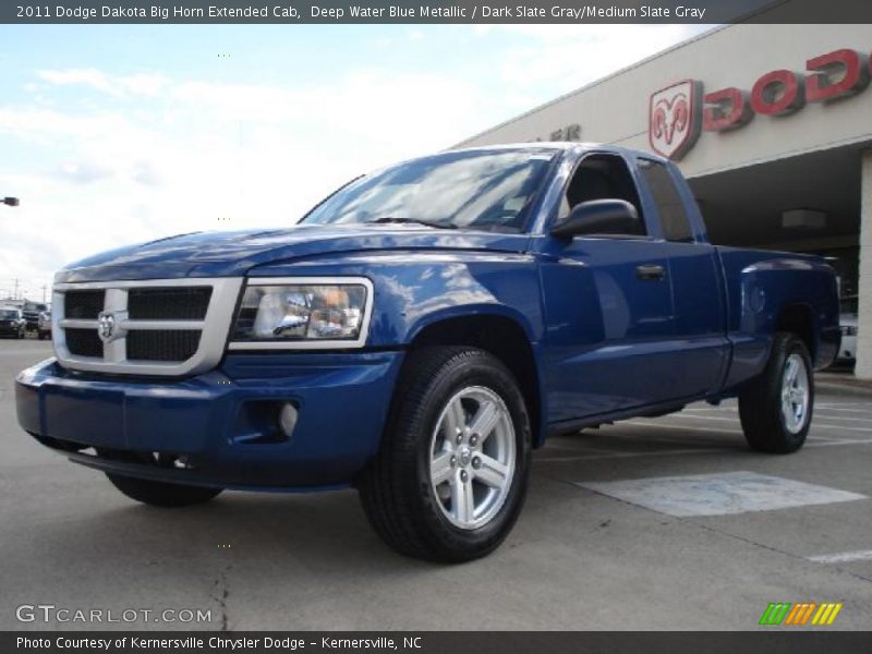 Deep Water Blue Metallic / Dark Slate Gray/Medium Slate Gray 2011 Dodge Dakota Big Horn Extended Cab