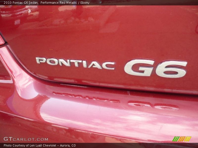 Performance Red Metallic / Ebony 2010 Pontiac G6 Sedan