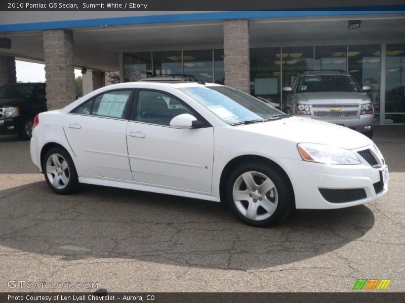 Summit White / Ebony 2010 Pontiac G6 Sedan