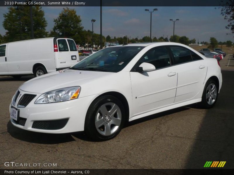 Summit White / Ebony 2010 Pontiac G6 Sedan