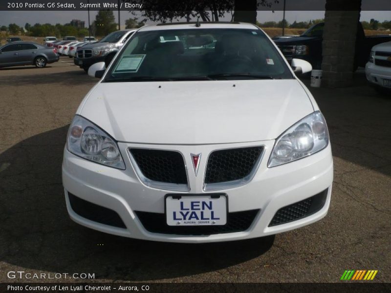 Summit White / Ebony 2010 Pontiac G6 Sedan