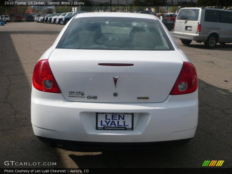 Summit White / Ebony 2010 Pontiac G6 Sedan