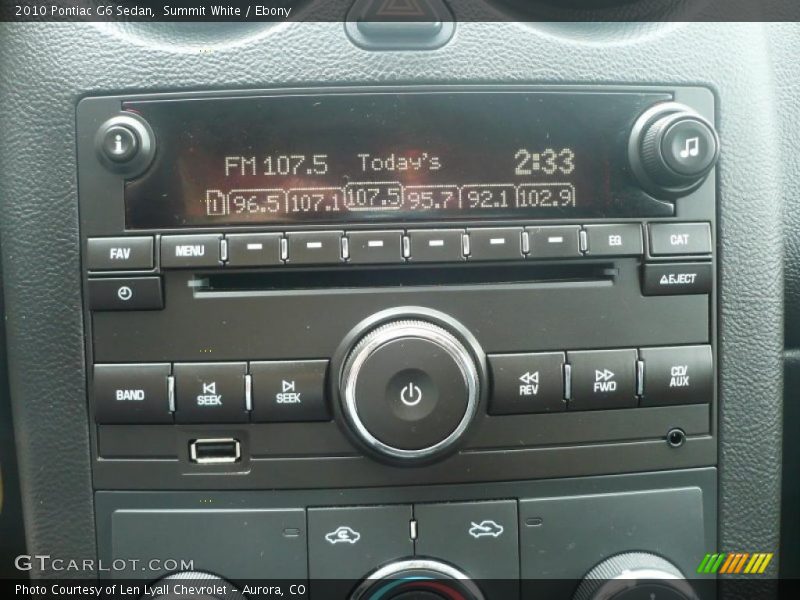 Summit White / Ebony 2010 Pontiac G6 Sedan