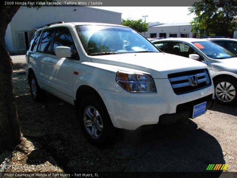 Taffeta White / Saddle 2008 Honda Pilot Value Package