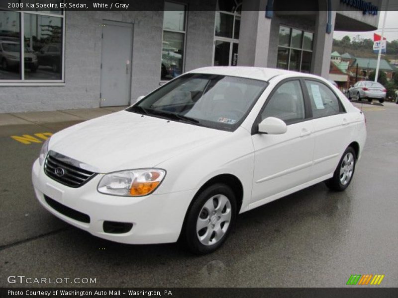 White / Gray 2008 Kia Spectra EX Sedan