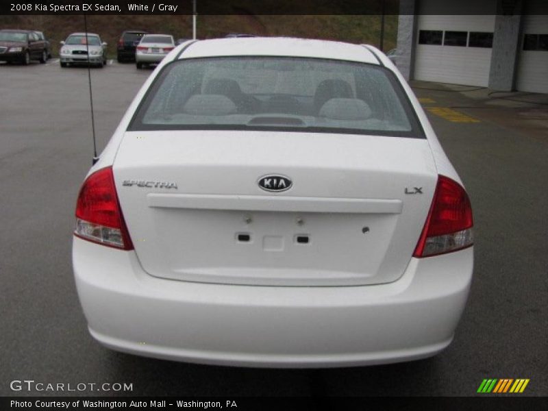 White / Gray 2008 Kia Spectra EX Sedan