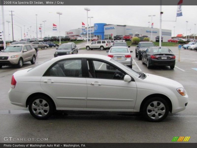White / Gray 2008 Kia Spectra EX Sedan