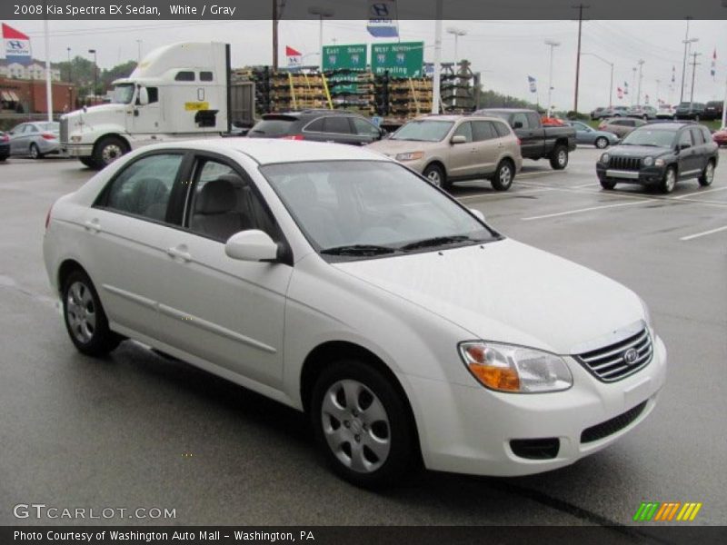 White / Gray 2008 Kia Spectra EX Sedan