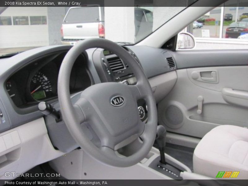 White / Gray 2008 Kia Spectra EX Sedan