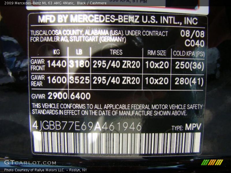 Black / Cashmere 2009 Mercedes-Benz ML 63 AMG 4Matic