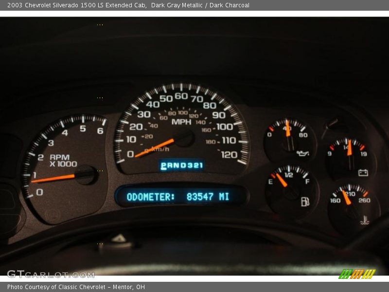 Dark Gray Metallic / Dark Charcoal 2003 Chevrolet Silverado 1500 LS Extended Cab