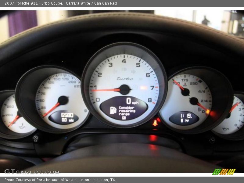 Carrara White / Can Can Red 2007 Porsche 911 Turbo Coupe