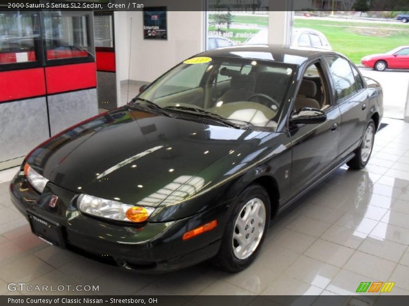 Green / Tan 2000 Saturn S Series SL2 Sedan