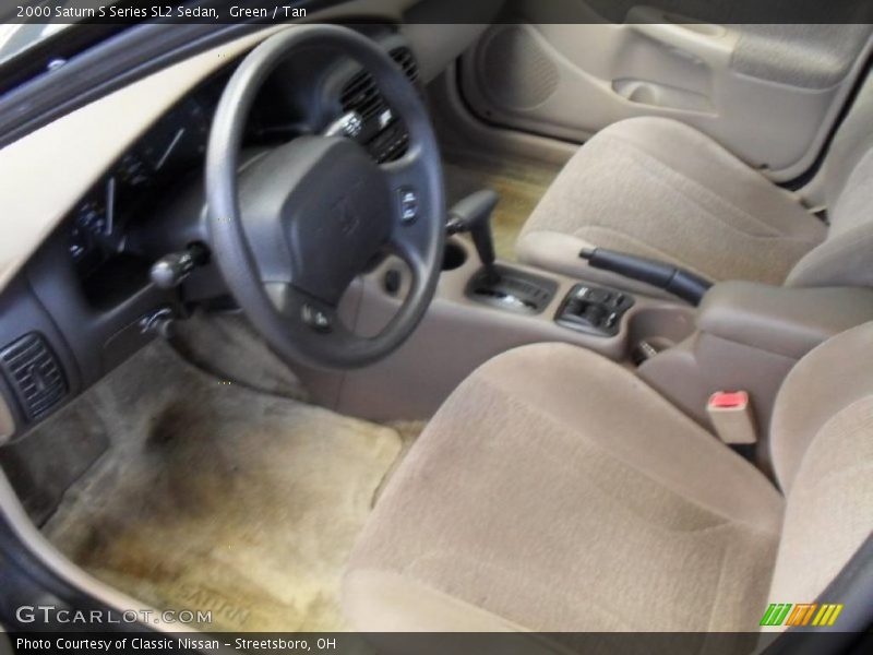Green / Tan 2000 Saturn S Series SL2 Sedan