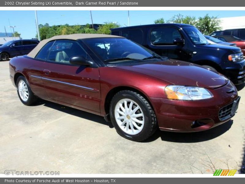 Dark Garnet Red Pearl / Sandstone 2002 Chrysler Sebring LXi Convertible