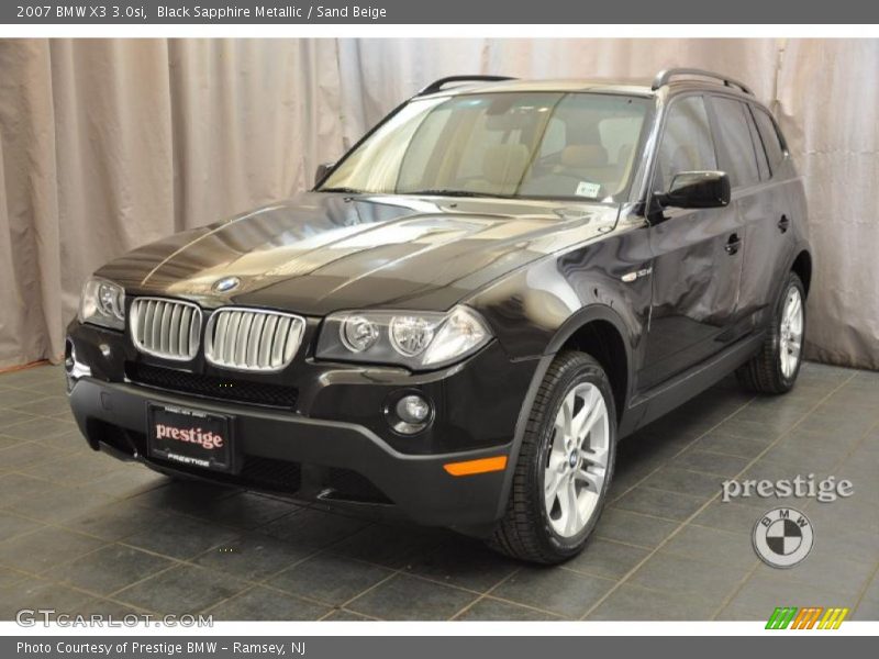 Black Sapphire Metallic / Sand Beige 2007 BMW X3 3.0si