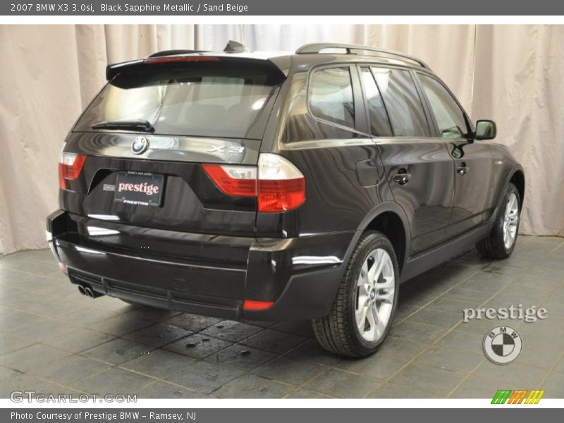 Black Sapphire Metallic / Sand Beige 2007 BMW X3 3.0si