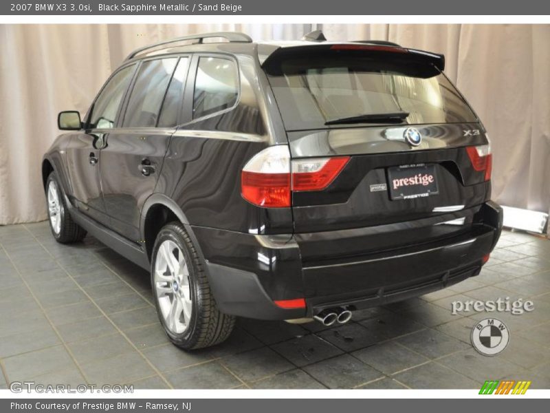 Black Sapphire Metallic / Sand Beige 2007 BMW X3 3.0si