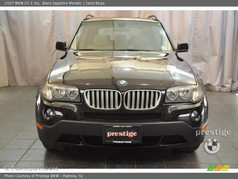 Black Sapphire Metallic / Sand Beige 2007 BMW X3 3.0si