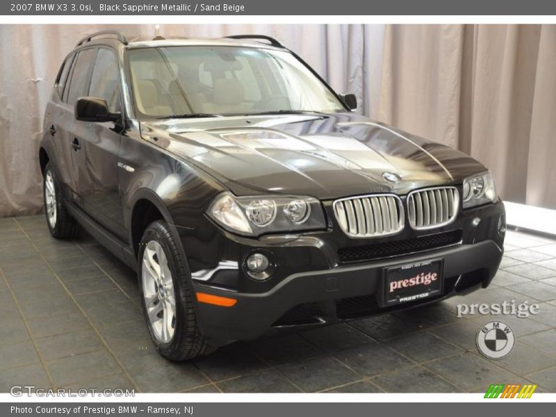 Black Sapphire Metallic / Sand Beige 2007 BMW X3 3.0si