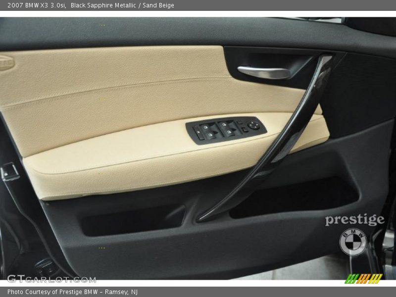 Black Sapphire Metallic / Sand Beige 2007 BMW X3 3.0si
