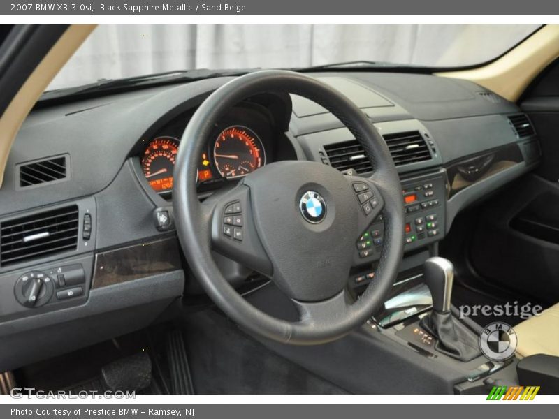 Black Sapphire Metallic / Sand Beige 2007 BMW X3 3.0si