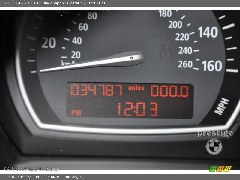 Black Sapphire Metallic / Sand Beige 2007 BMW X3 3.0si