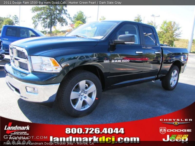 Hunter Green Pearl / Dark Slate Gray 2011 Dodge Ram 1500 Big Horn Quad Cab