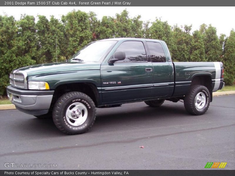 Forest Green Pearl / Mist Gray 2001 Dodge Ram 1500 ST Club Cab 4x4