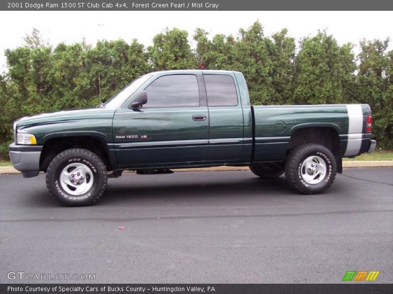Forest Green Pearl / Mist Gray 2001 Dodge Ram 1500 ST Club Cab 4x4